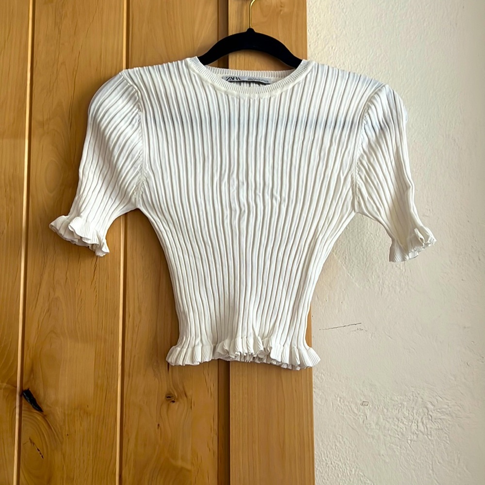 Zara White Crop Top